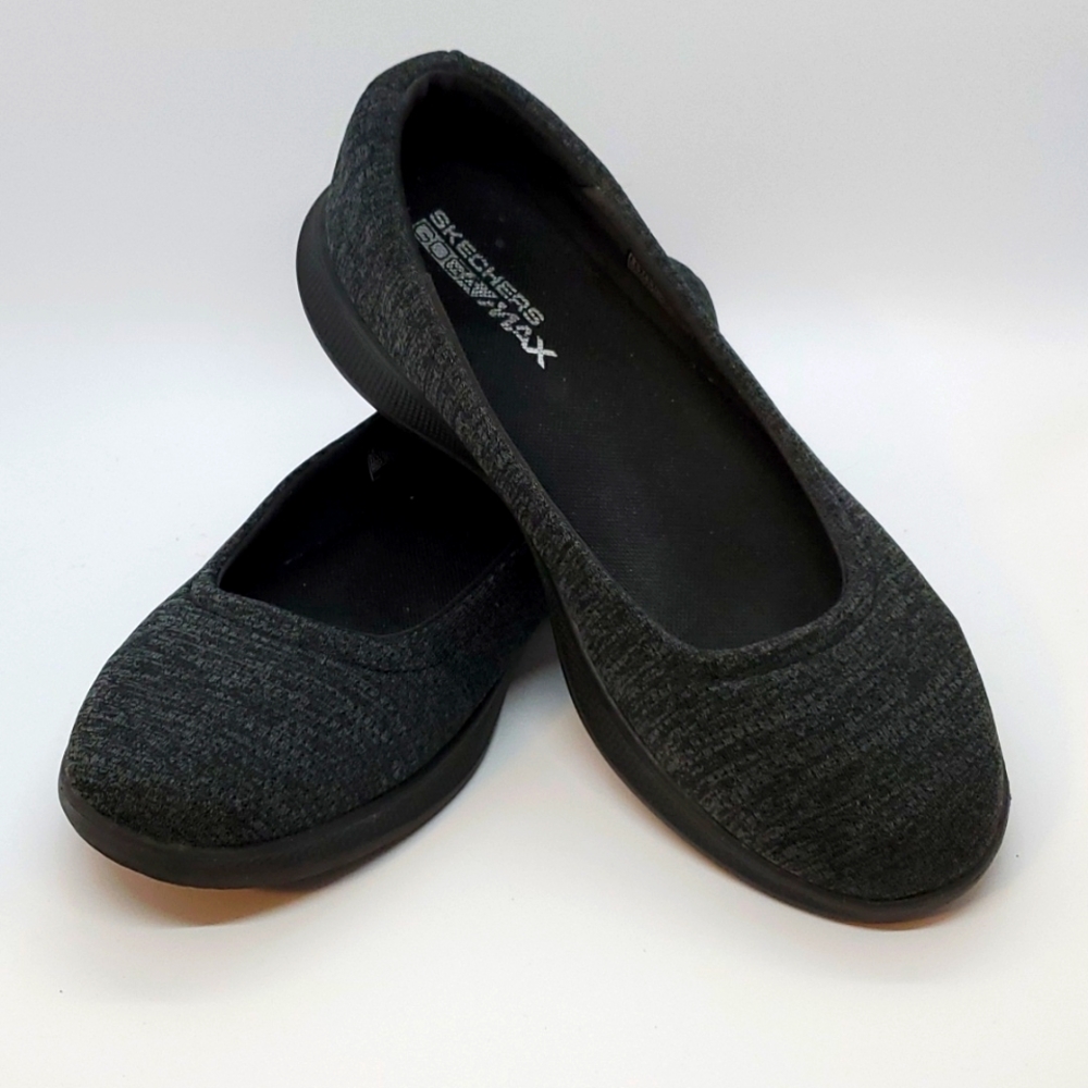 Skechers GoStep Lite knit gray flats